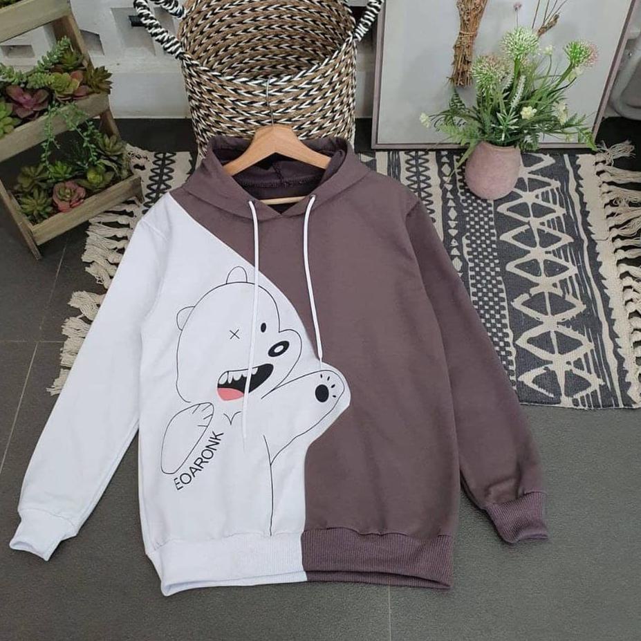 EXCLUSIVESWEATER HOODIE PRIA WANITA | COMBIE BEAR BURGUNDY HOODIE SWEATER | HOODIE UNISEX|RA3