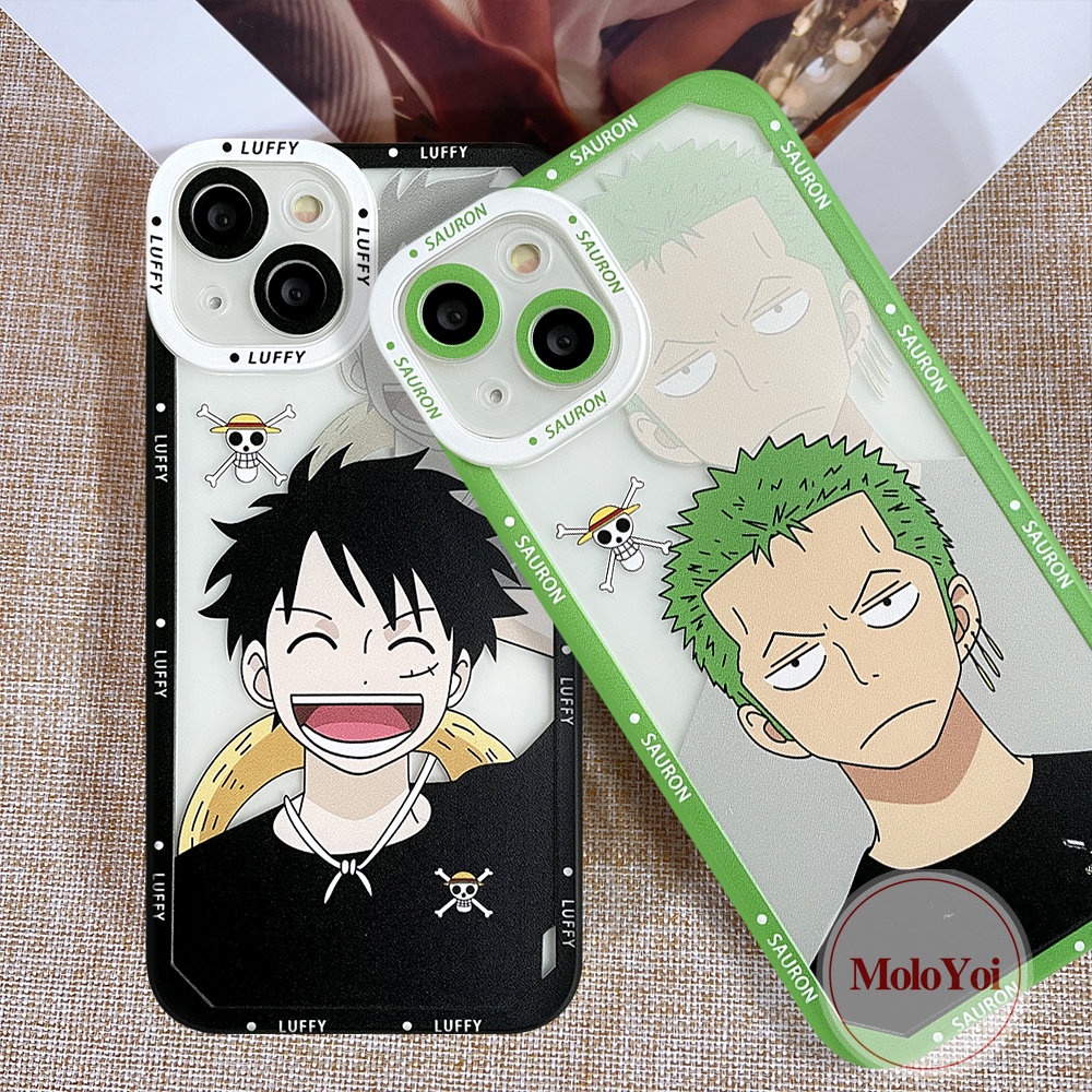 IPHONE Casing Shockproof Kompatibel Untuk Iphone14 13 12 Pro Max11 7Plus 8Plus XR X XS Max 6 6s 8 7 Plus SE 2020 TPU Lembut Kartun Anime One Piece Luffy Zoro Angel Eyes Cover