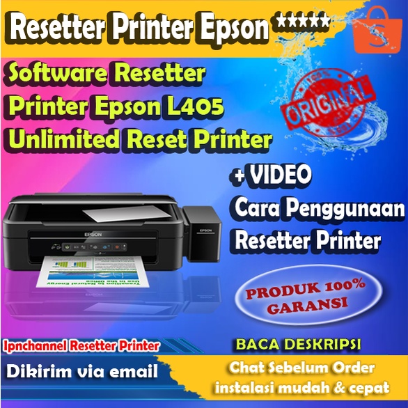 Resetter Epson L405 Unlimited Reset Printer Epson
