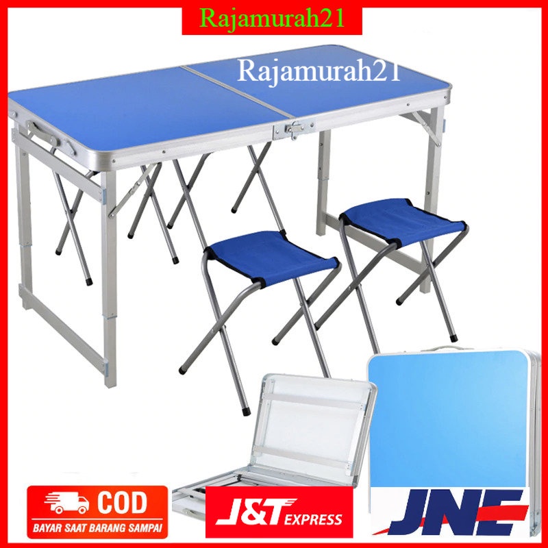 Meja Kursi Piknik Foldable Portable Aluminium - ALL-37 - Blue - OMTP7BBL