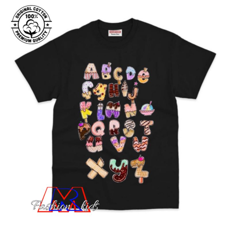 Alfabet lore Baju anak kaos anak alfabet lore terbaru bahan premium