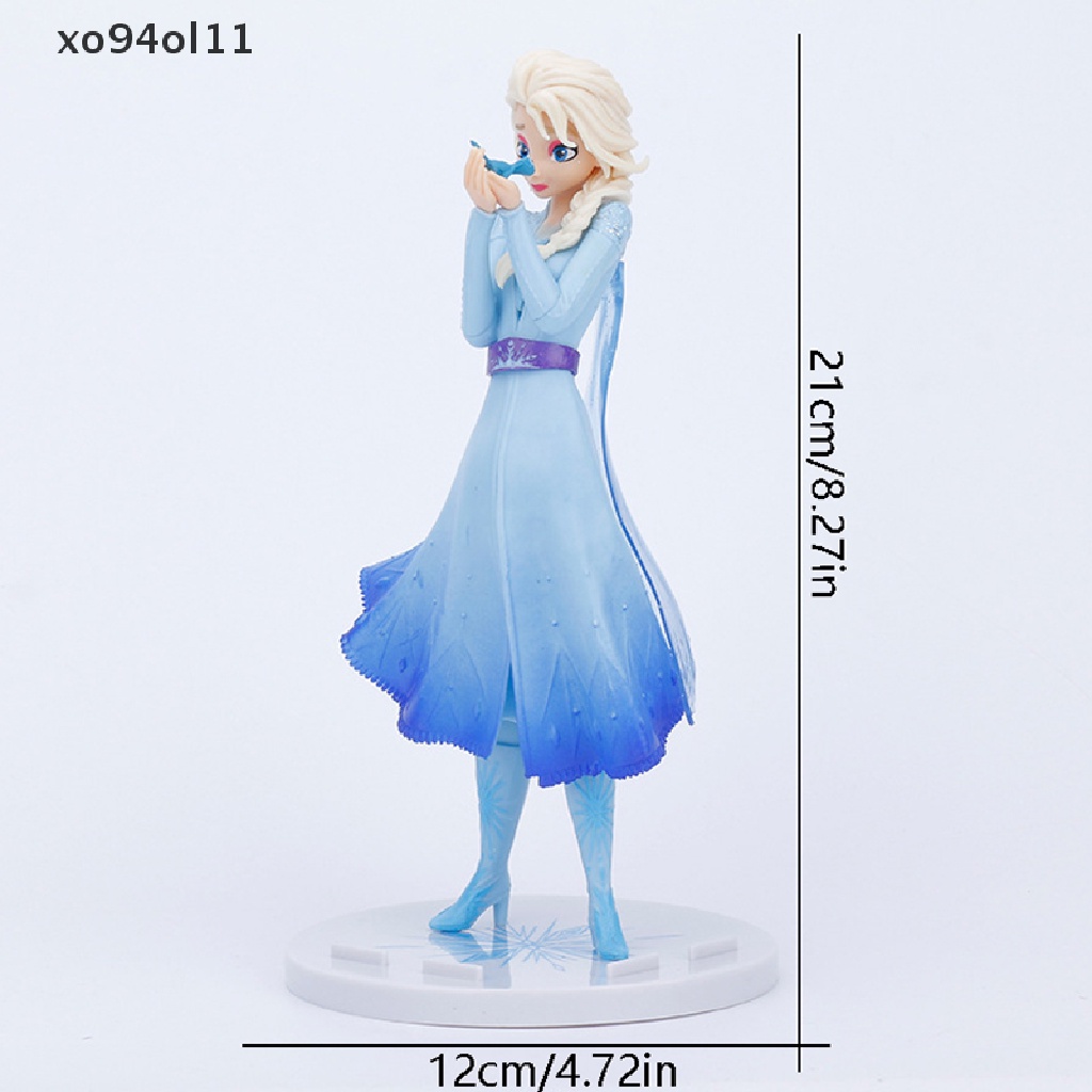 Xo 21 cm Disney Frozen Snow Queen Elsa Princess Memegang Naga Api Di Tangan PVC Action Figure Anime Boneka Mainan Hadiah Ulang Tahun Natal Untuk Anak OL