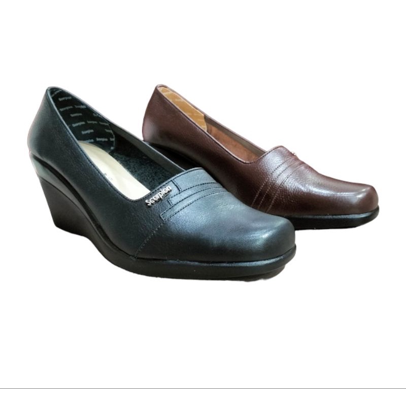 Sepatu Wedges Wanita Formal Kulit Scorpion Original 5249