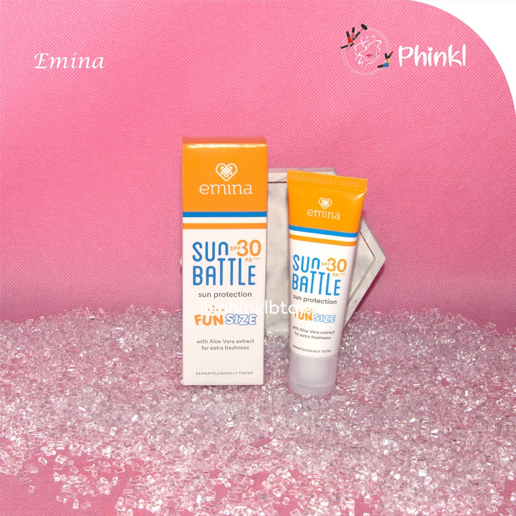 `ღ´ PHINKL `ღ´ Emina sun battle spf 30 PA +++ NEW! fun size  23ml sunscreen anti UVA UVB sinar matahari cocok untuk dewasa remaja