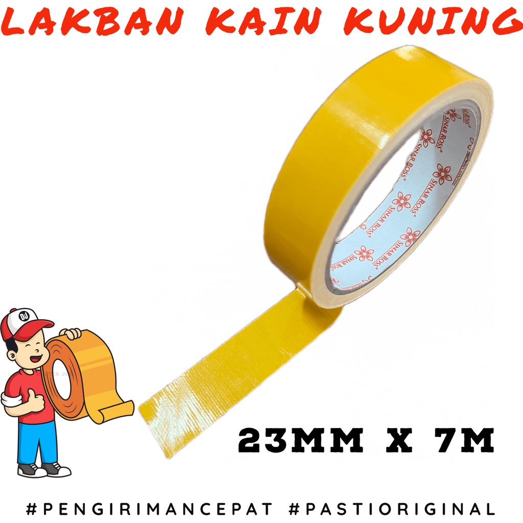 

Lakban Kain Kuning Sinar Ross 1 inch 10 Yard / Cloth Kuning PER 1 ROL