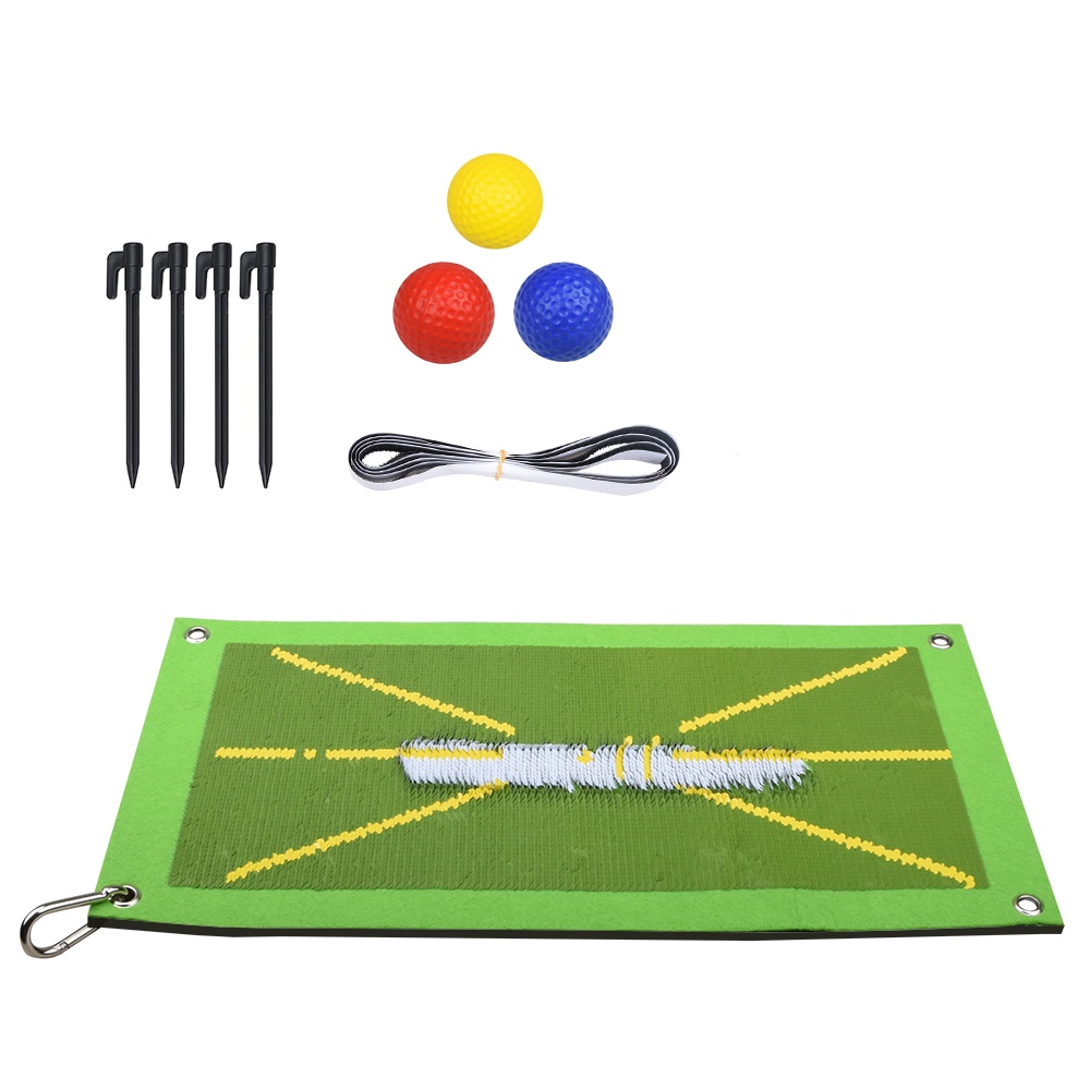 New Golf Swing Mat Hitting Batting Arah Mark Trace Indoor/Outdoor Taman Rumah Golf Swing Training Pad Dengan 3pcs pu Ball