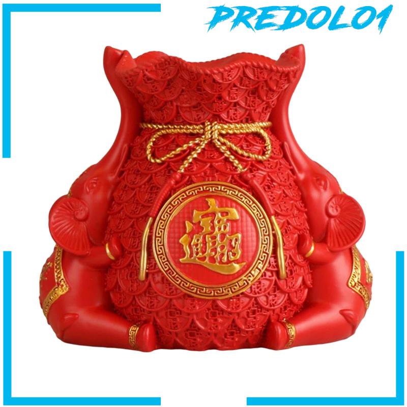 [Predolo1] Resin Berkat Cina Tas Patung Dekstop Ornamen Indah