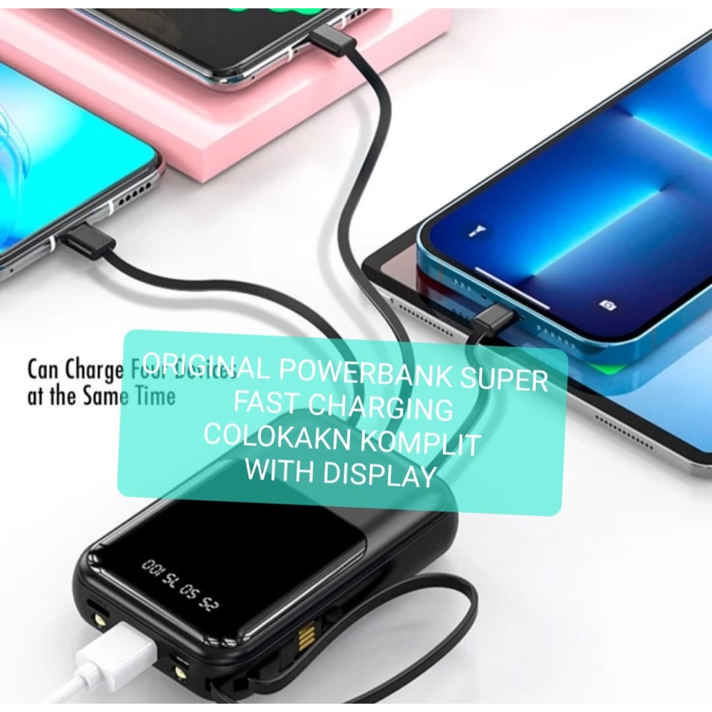 J457 ORIGINAL POWERBANK SUPER FAST CHARGING COLOKAKN 3in1 POWER BANK 12000 MAH USB PORTABLE LED DISP