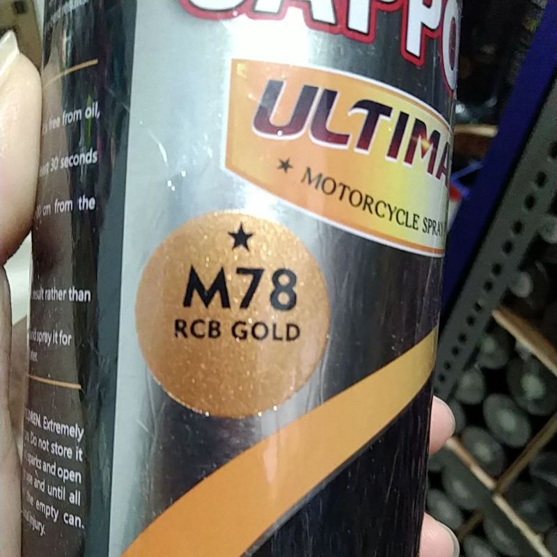 cat spray pilok pilox cat semprot sapporo ultimate saporo m78 RCB Gold semi doff emas rcb gold 400ml