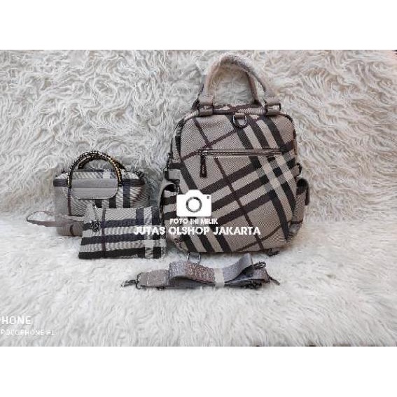 Kualitas Dijamin TAS RANSEL BURBERRY 88535 SATU SET - TAS RANSEL WANITA / TAS KANTOR / TAS KERJA