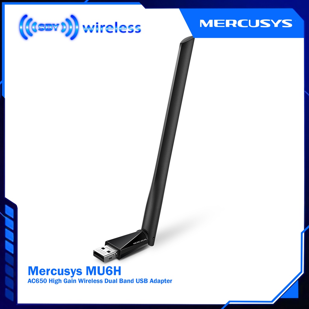 MERCUSYS  MU6H AC650 High Gain Wireless Dual Band USB Wifi Adapter