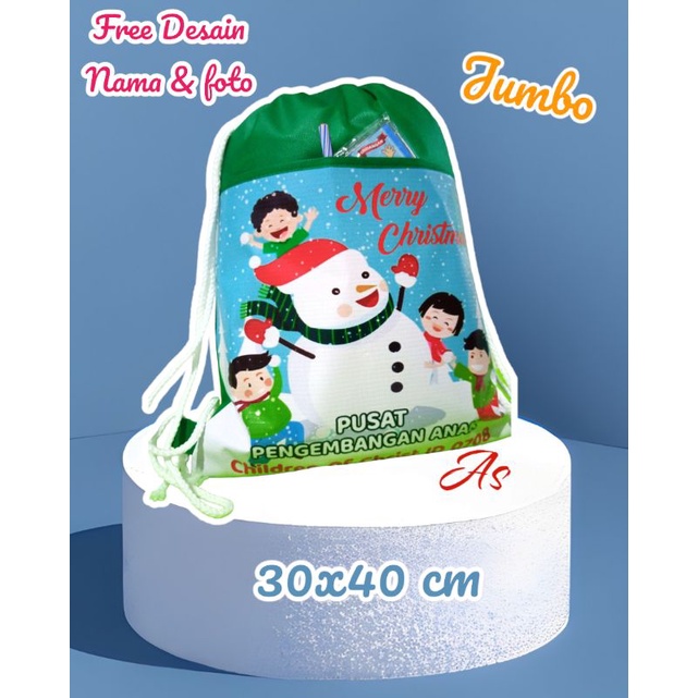 

Tas Ransel Serut Gendong (JUMBO) Free Desain Nama & Foto*MERRY CHRISTMAS END HAPPY NEW YEAR* NATAL