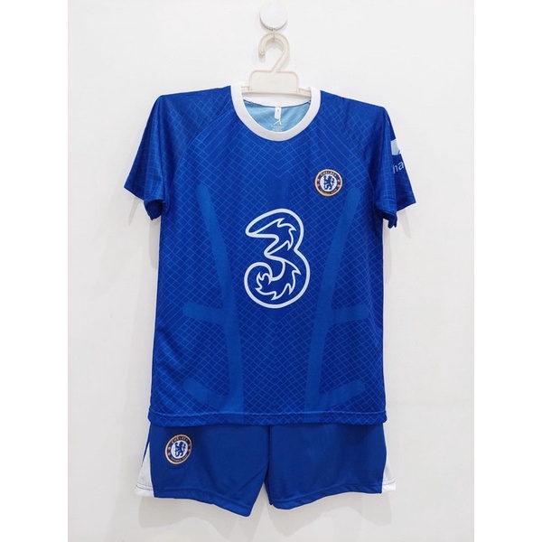 setelan anak jersey eropa celsi biru kids printing