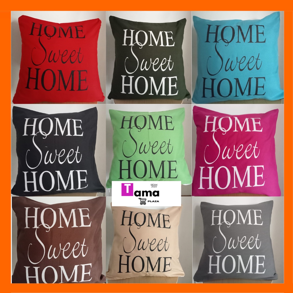 Sarung Bantal Sofa 40x40 Minimalis - Tulisan Home Sweet Home