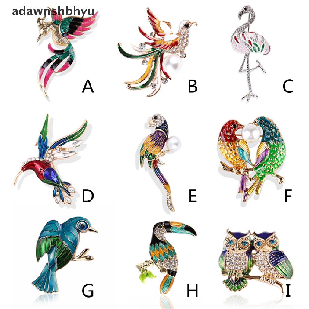 Adawnshbhyu Wanita Flamingo Crystal Bird Phoenix Animal Bird Owl Breastpin Bros Pin Perhiasan ID