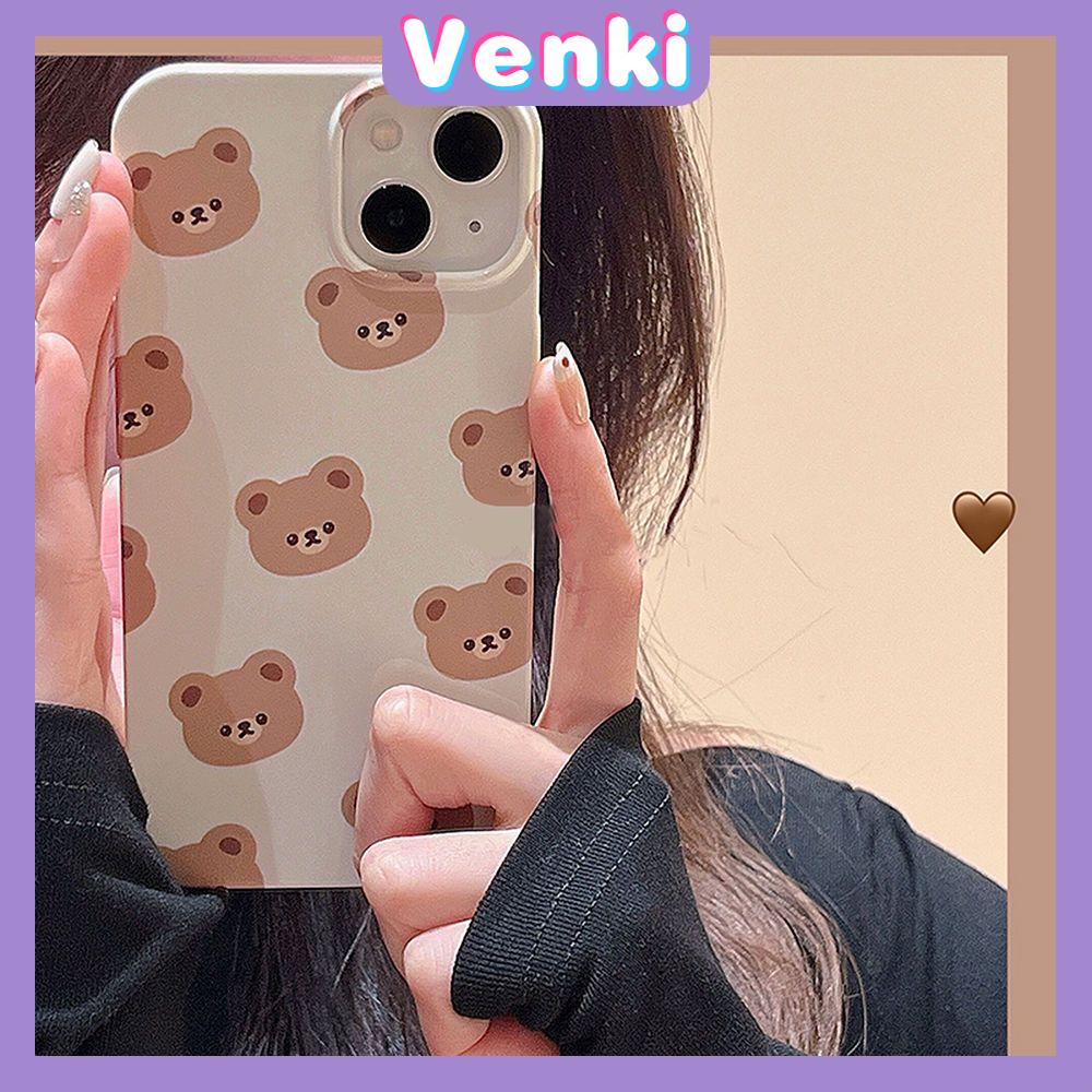 Case iPhone 14 Pro Max Soft TPU Candy Case Cute Little Bears Glossy Khaki Case Camera Protection Shockproof For iPhone 13 12 11 Plus Pro Max 7 Plus X XR