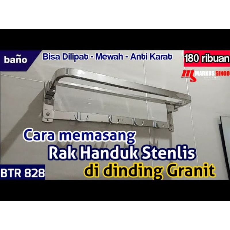 Gantungan Handuk Lipat Stainless Tebal/Gantungan Handuk BANO 828 Stainless