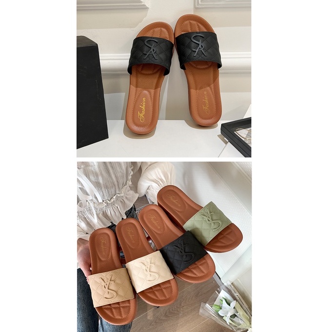 CYS COD Sandal wanita ys import fashion korea kekinian slip on sendal cewek terbaru SPT-34