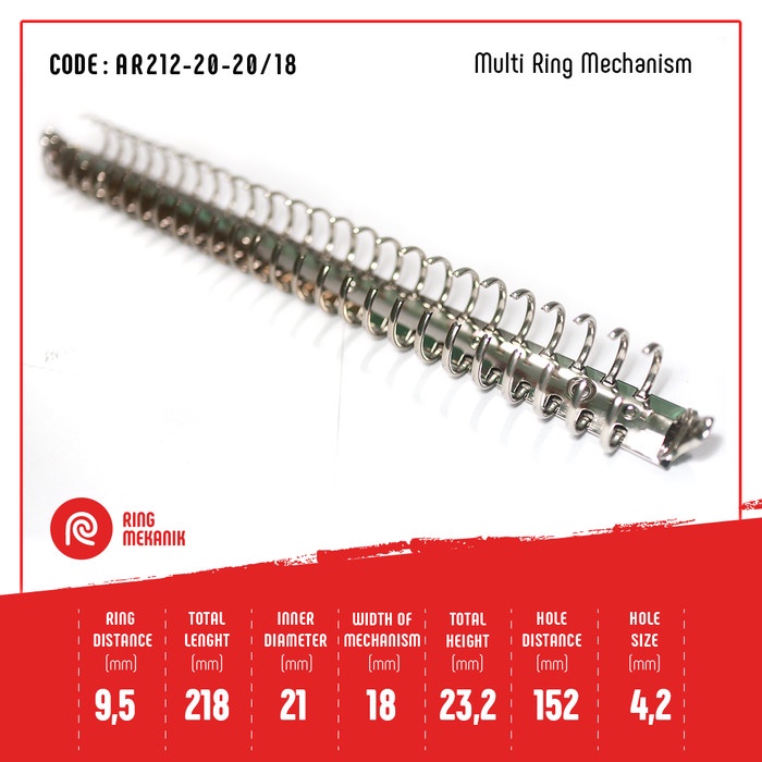 

RING MEKANIK BINDER/AGENDA 20RING AR212-20-20/18