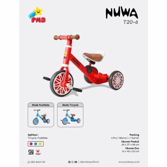 Balance Bike / Push Bike 3In1 Anak Pmb Nuwa T20-6 #Original