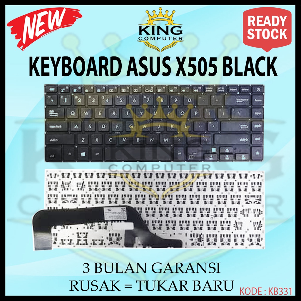 Keyboard Asus VivoBook 15 X505 X505B X505BA X505BP X505Z X505ZA HITAM