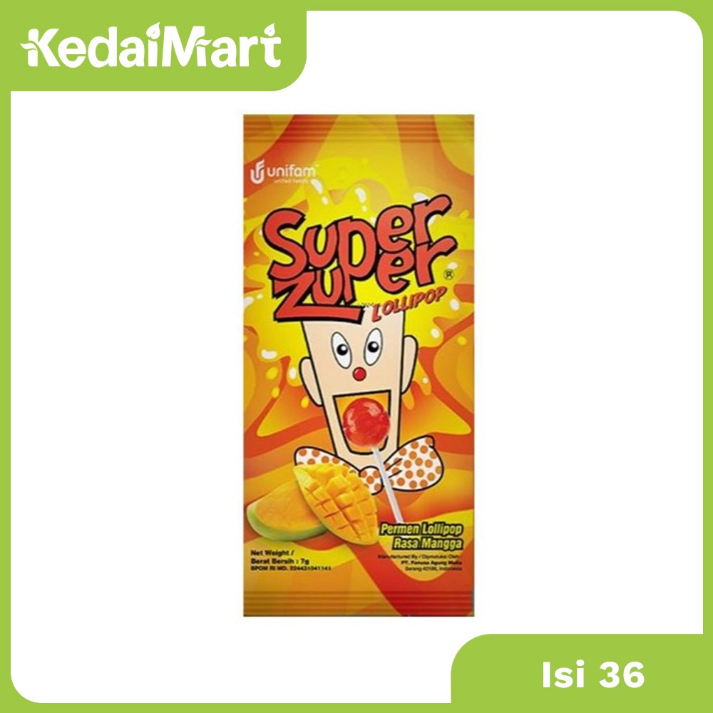 Super Zuper Lollypop Mangga 36 x 7 Gram