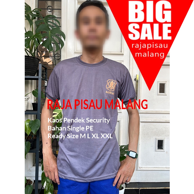 Kaos SATPAM Coklat lengan pendek Bahan PE