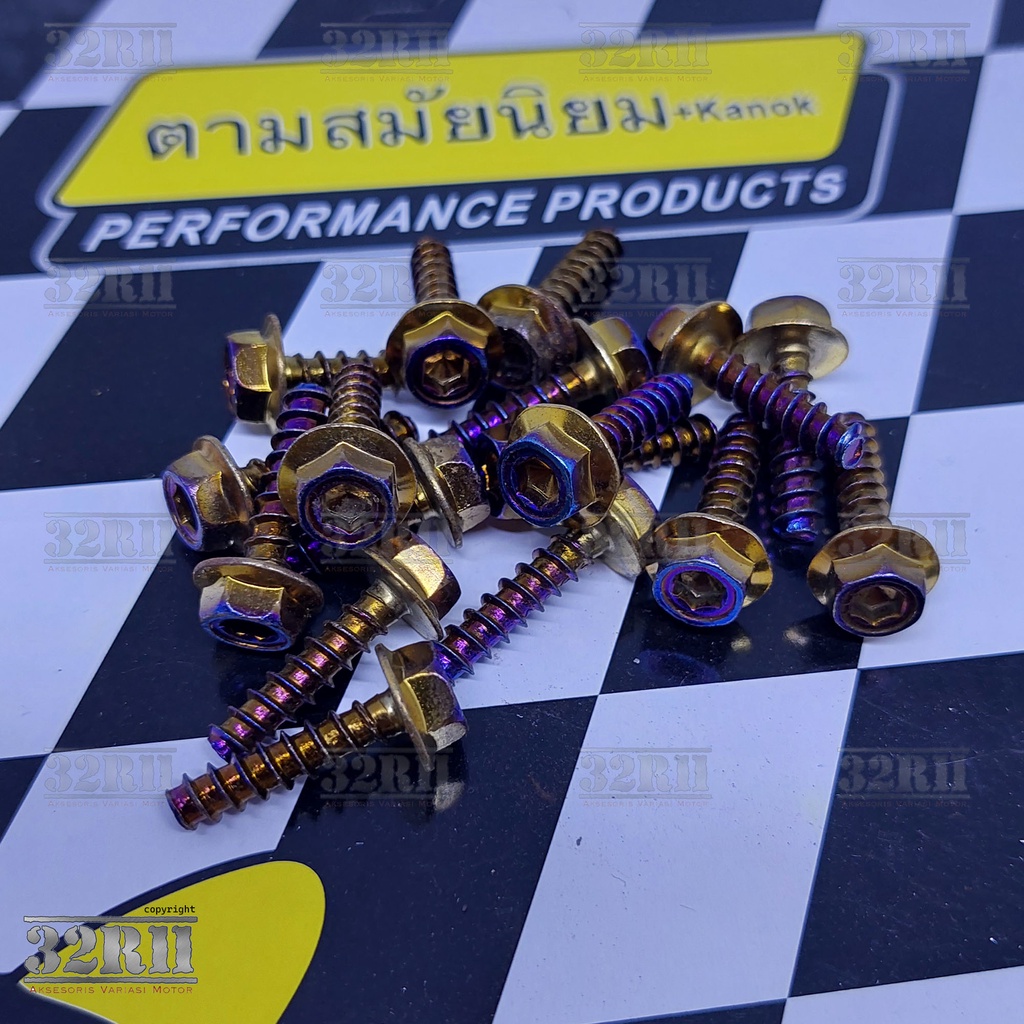 Baut filter untuk beat vario scoopy mio PCX Nmax dll universal honda yamaha model probolt 2 kunci DIJAMIN TIDAK PATAH DAN KUAT