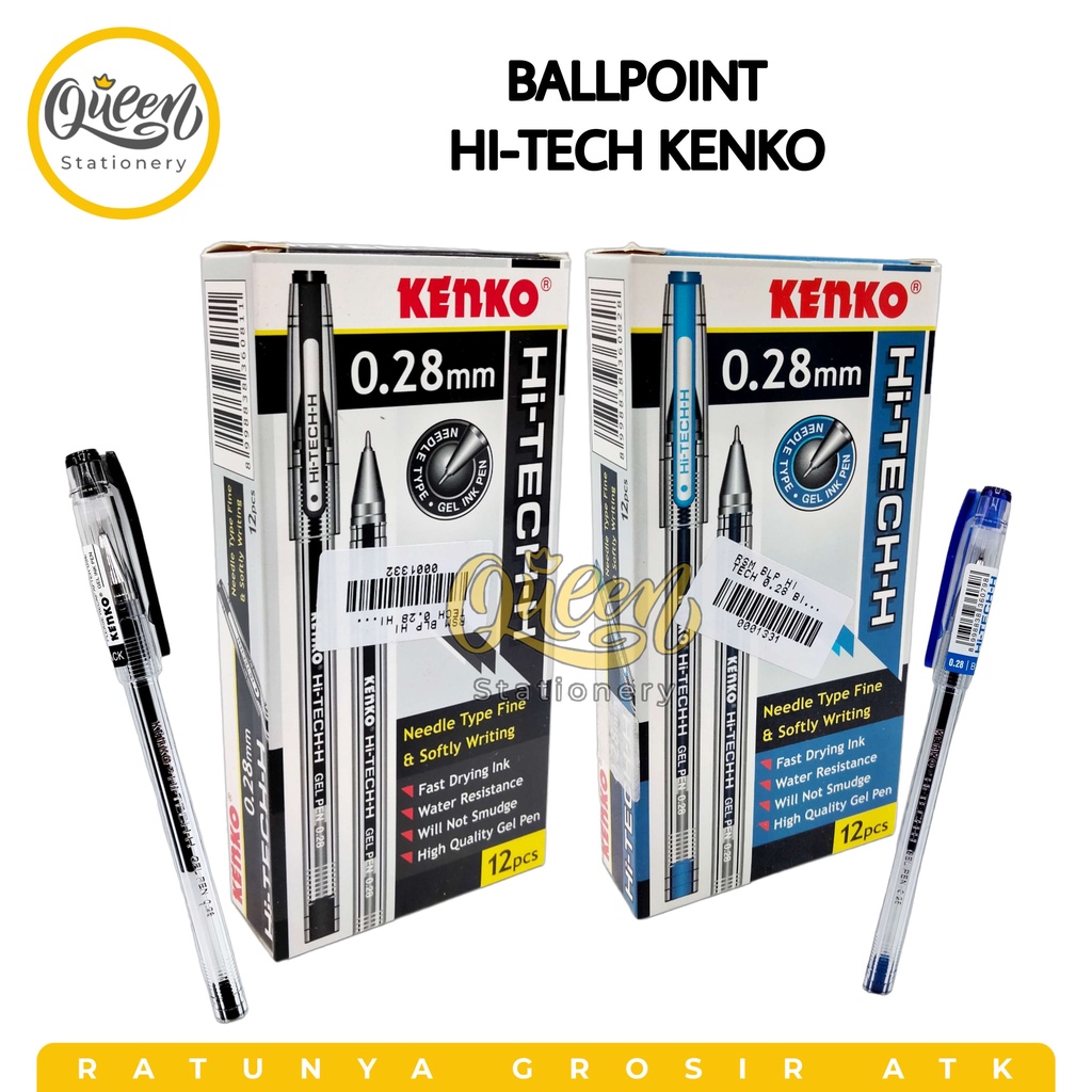 

1 PCS BOLPEN HI TECH 0.28 MM KENKO PULPEN BALLPOINT GEL HI TEC