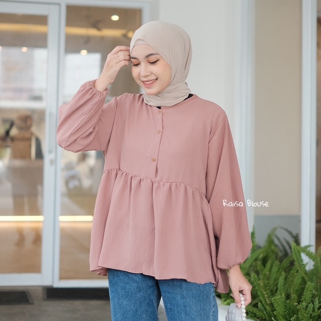 grosir_solo || ARINA PEPLUM BLOUSE AIRFLOW CRINKLE AIRFLOW / RAISA BLOUSE POLOS / RANIA BLOUSE CRINKLE JUMBO