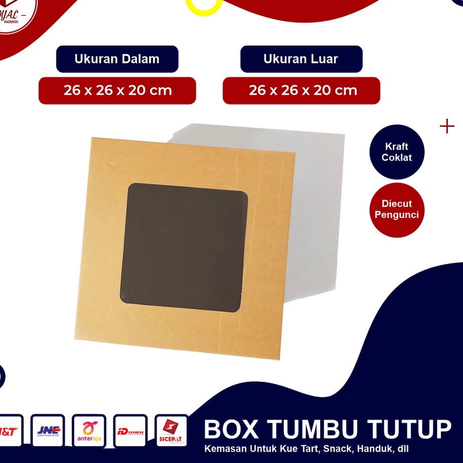 

ㅳ Kardus/Box Kue Tart/Gift Box Up Bottom ( Atas Bawah Terpisah ) B FLUTE - uk. 26 x 26 x 20 KemasanKue/Karton ぅ