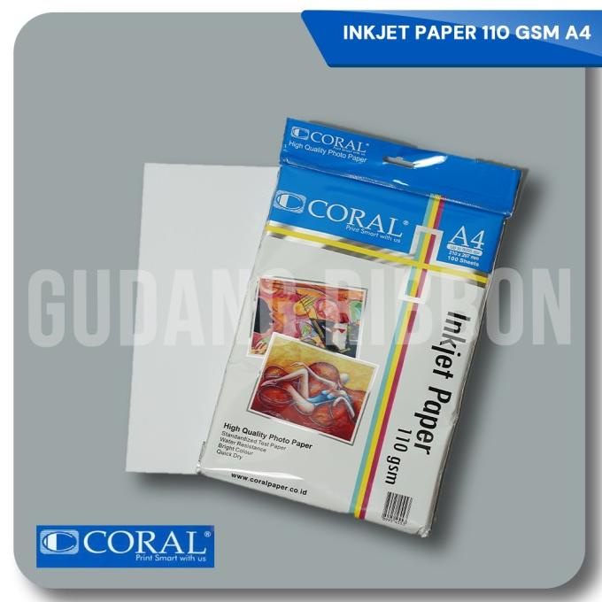 

Coral Inkjet Paper A4-110 Gr (Pack=100 Sheet)