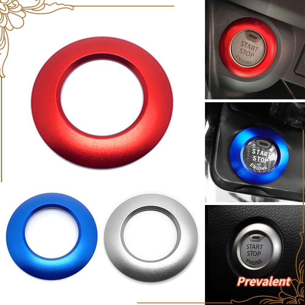 Preva 2PCS Lgnition button Cover Kancing Lingkaran Hias Plastik Onderdil Otomatis