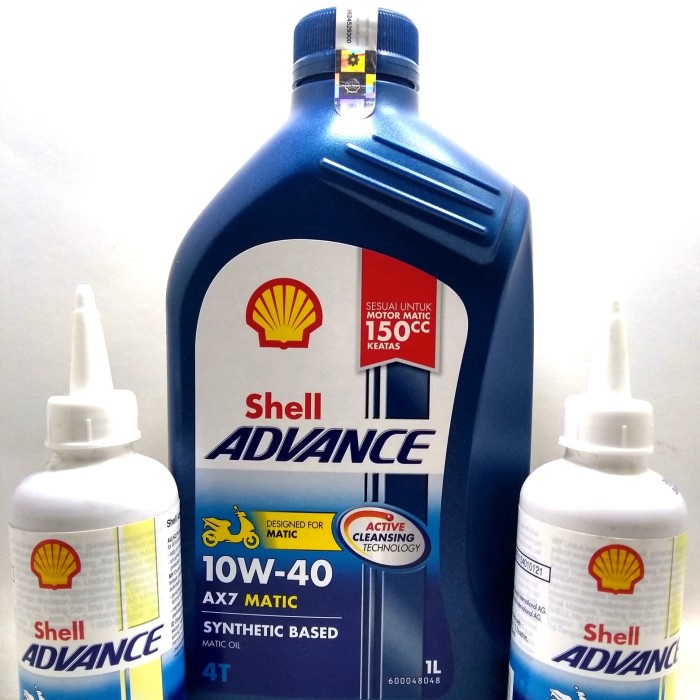 PAKET OLI SHELL ADVANCE AX7 MATIC 1L + OLI GARDAN NMAX XMAX AEROX PCX