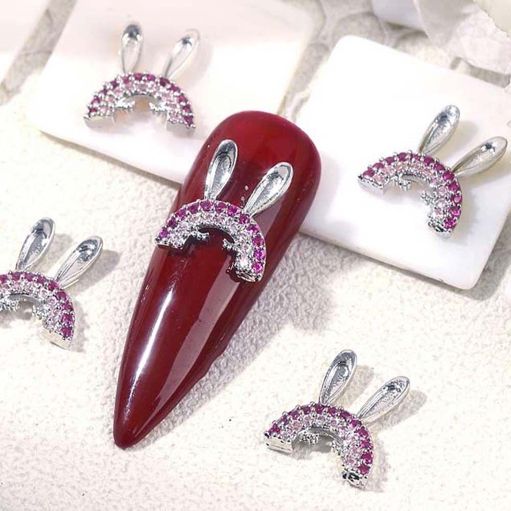 Mxbeauty Kelinci Kuku Berlian Imitasi Wanita Fashion Pesona Kuku Paduan Kelinci Manicure Aksesoris 3D Nail Art Drills