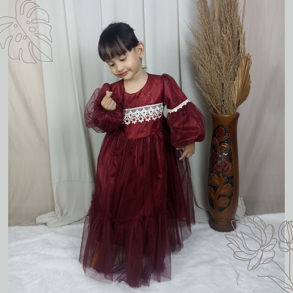 Dres Anak Perempuan Baju Pesta 2025 Umur 3-14Tahun Korean Style Gaun Gereja Bocah Cewek Terbaru Hadi