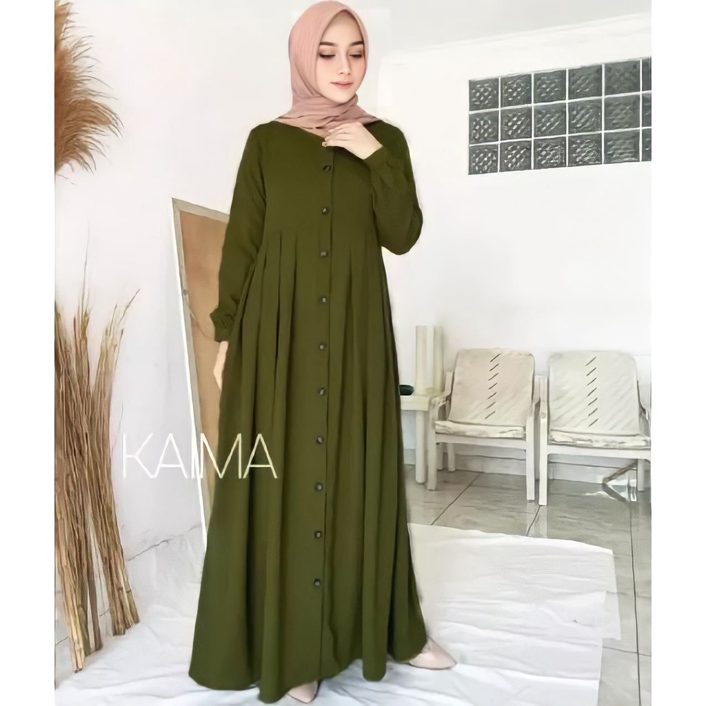 COD Gamis Katun Toyobo Kaima Rinjani Premium Full Kancing Terbaru