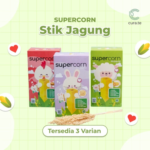 ECER Supercorn Super Corn Camilan Anak Bayi Balita Sehat Jagung Corn Stick Stik Jagung Ayam Keju Chicken Cheese 12m+