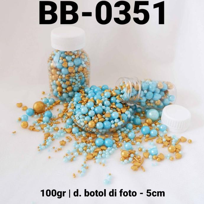 

[ COD ] BB-0351 Sprinkles sprinkle springkel 100gr mutiara gold biru emas
