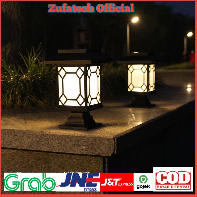 Lampu Taman Lampu hias Solar Panel Garden Decoration Ground Plug Warm Light - Black