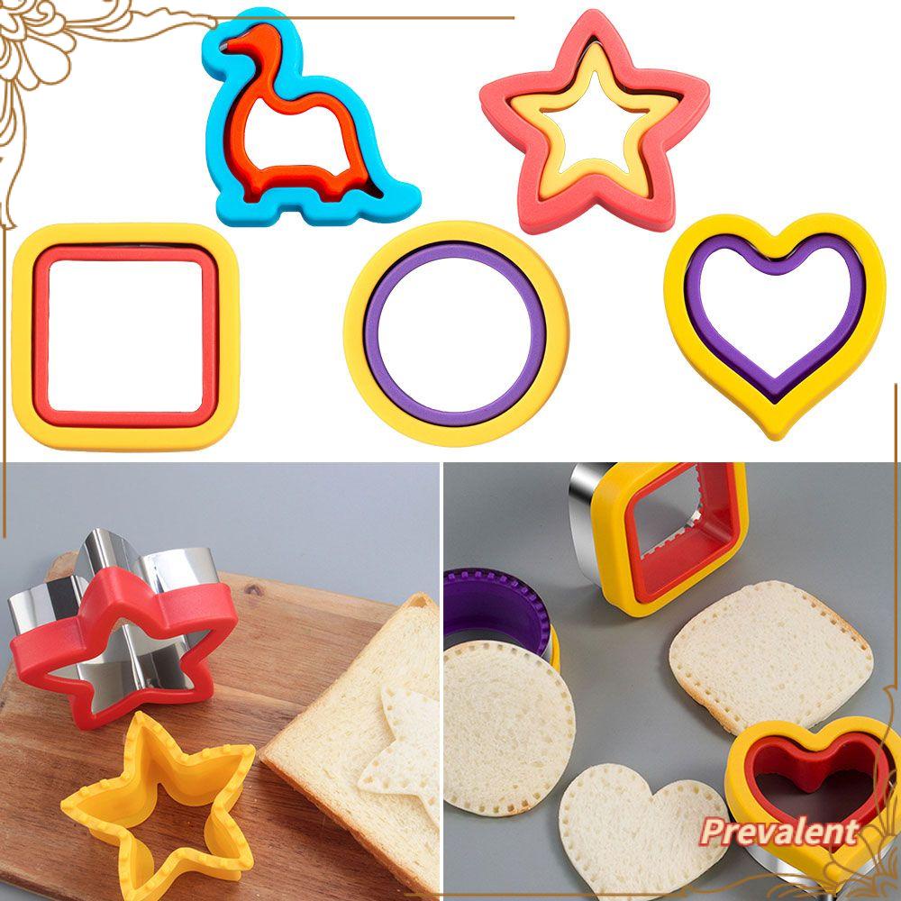 Preva Cetakan Pemotong Sandwich Kue Kering Dapur Dekorasi Makanan Fondant Bulat Persegi 3D Cookie Cutter