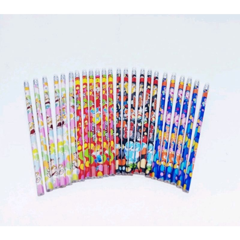 

isi 24 pcs Pensil HB Karakter Dengan kepala penghapus