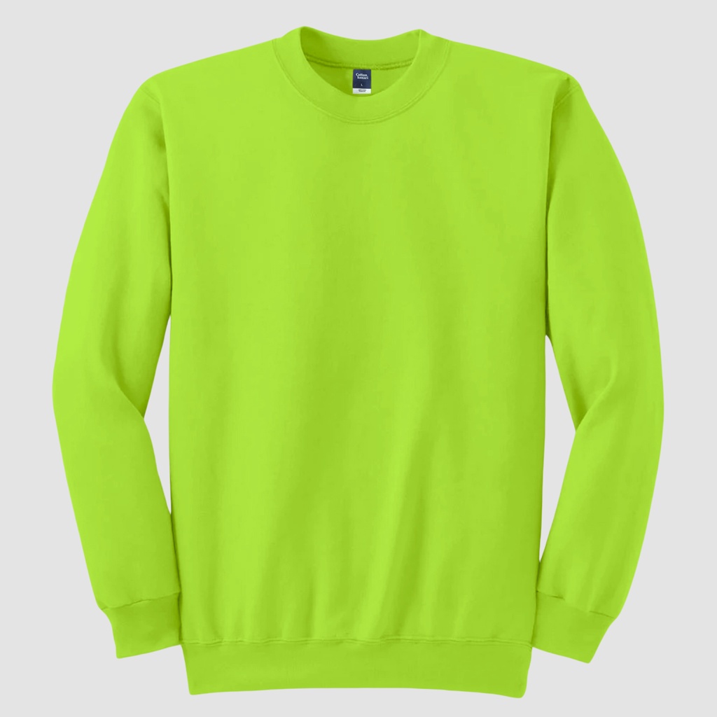 CREWNECK BASIC - HIJAU STABILO | sweter polos hoodie polos crewneck sweatshirt polos |