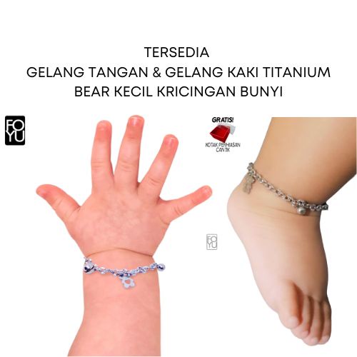 Gelang Kaki Bayi Kerincing Titanium Gelang Tangan Baby Perempuan Laki Laki Dengan Kerincing Kerincin