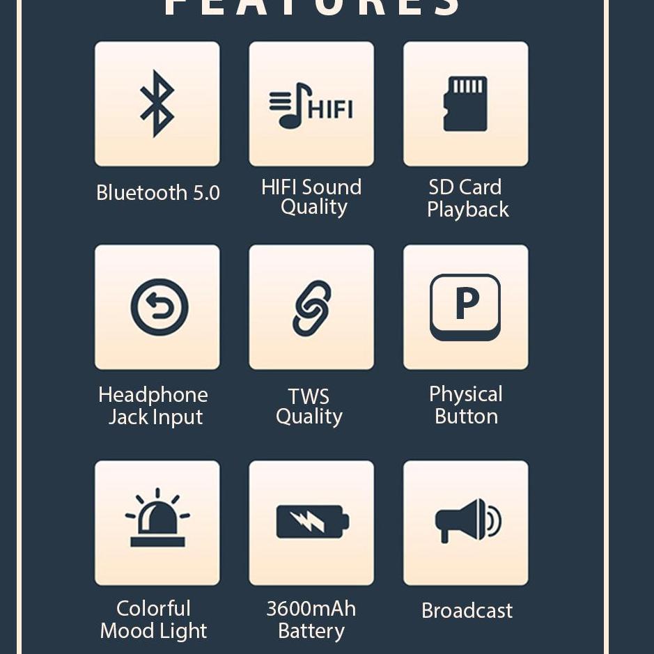 Terbaru 【COD】Jovitech BT spiker Speaker Bluetooth bluetooth speaker Lampu Tidur LED Smart Lamp Touch