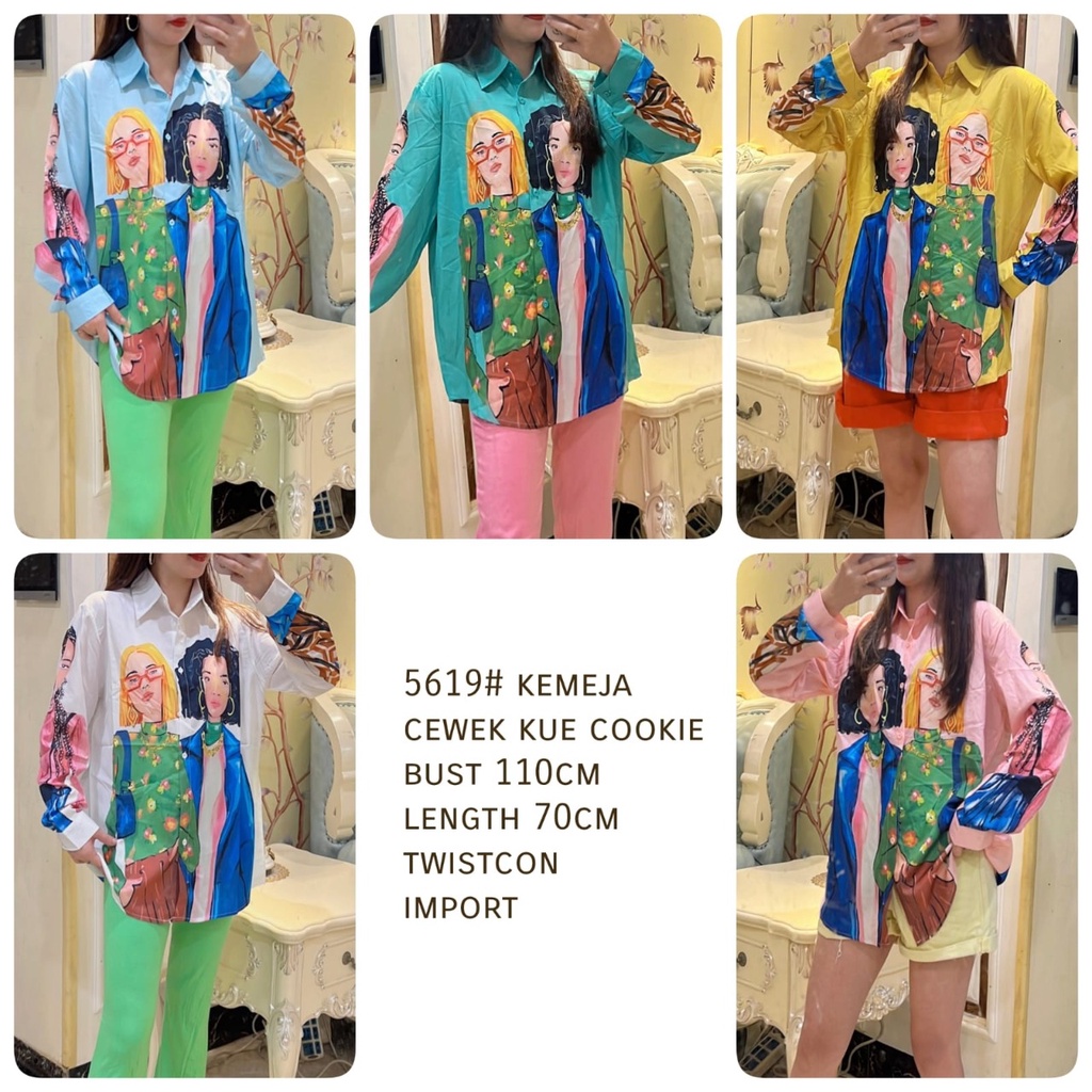 5619 ATASAN KEMEJA WANITA JENNINGS KOREA FASHION IMPORT KS5619