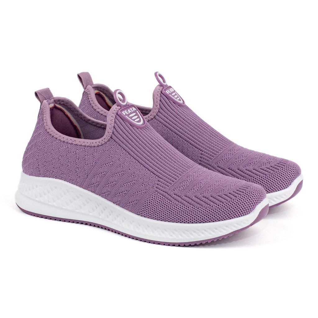 Sepatu Slip On Terbaru Sneakers Wanita Import Tanpa Tali Fashion Korea Casual Sport Shoes A032