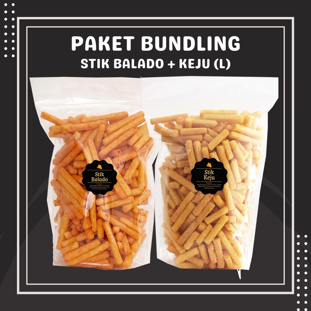 

Paket Bundling Stik Keju + Balado (L) Camilan Cemilan Kiloan Special Bundle Package Grosir Snack