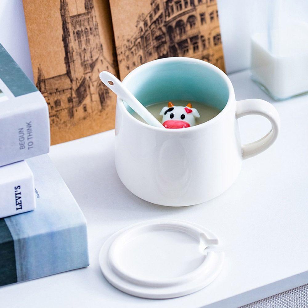 Kado Mug Kopi SOLIGHTER Dengan Tutup Sendok Cangkir Keramik Zodiak