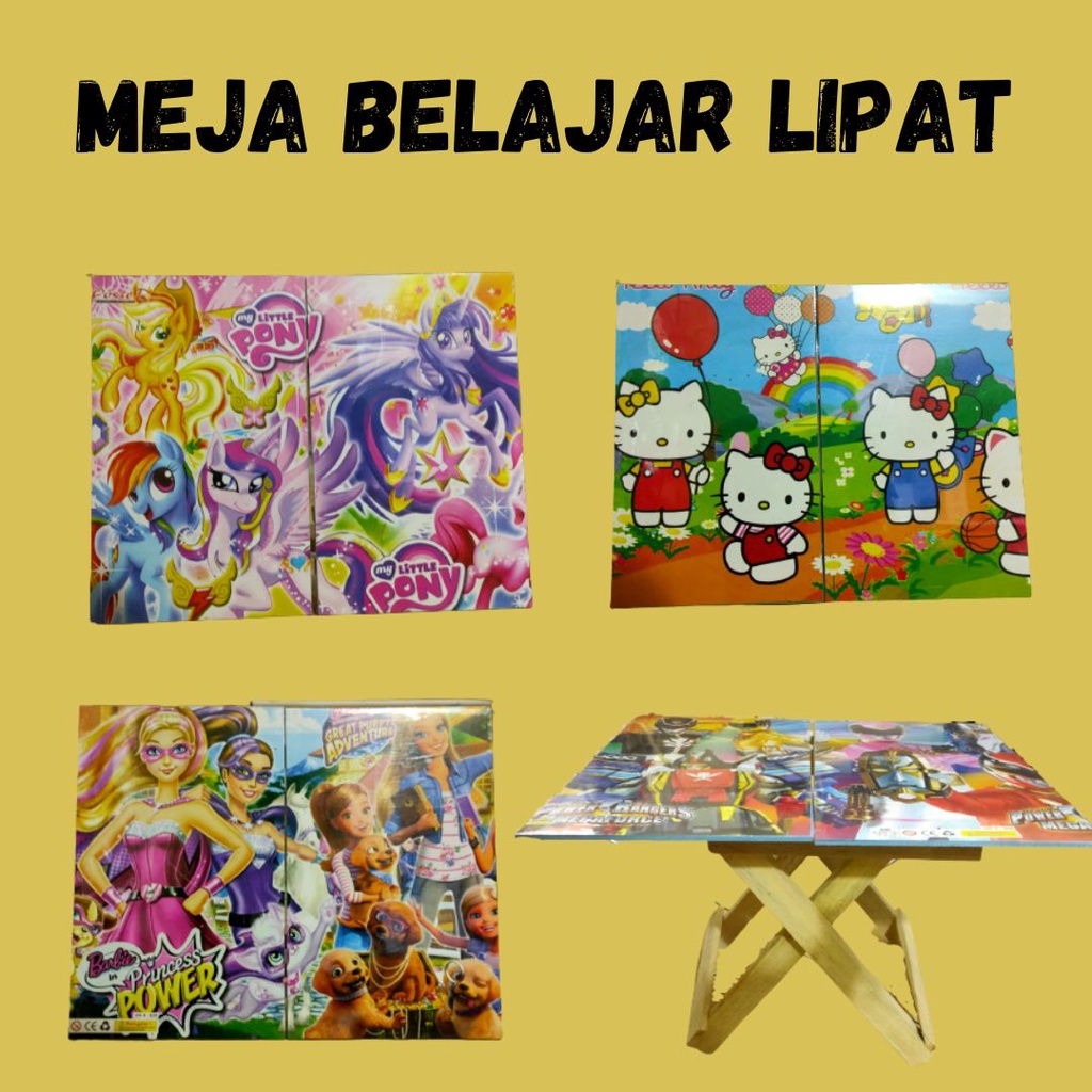 MEJA BELAJAR ANAK / MEJA LIPAT KAYU/ meja lipat kaki silang X